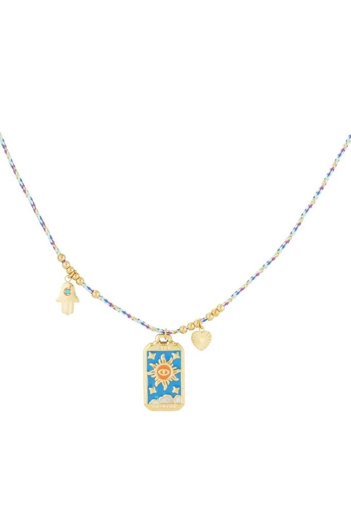 aurora ketting - blauw &, Handtassen en Accessoires, Ophalen of Verzenden, Nieuw, Blauw, Verstelbaar