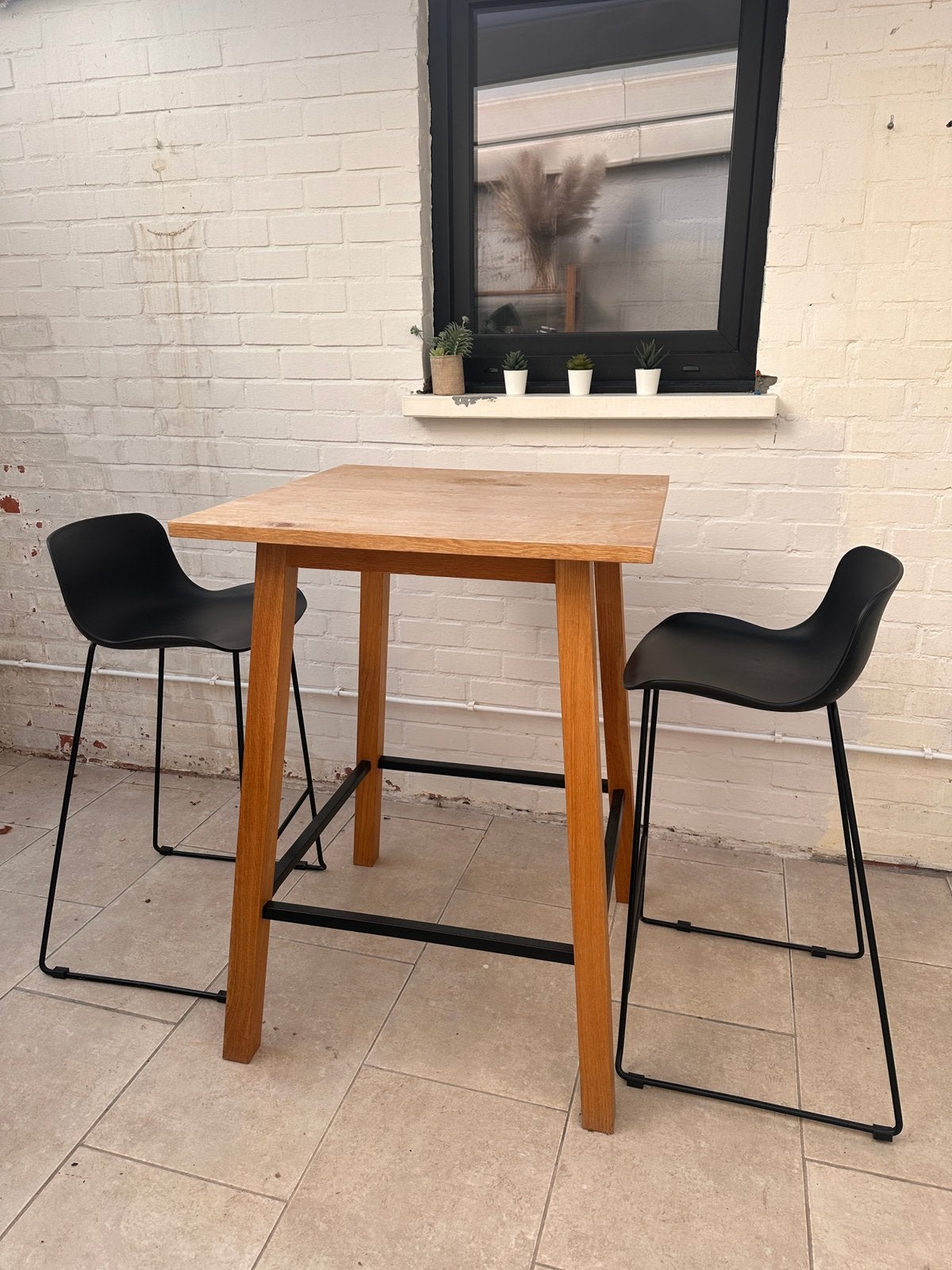 Table haute avec 2 chaises, Maison & Meubles, Enlèvement, Utilisé