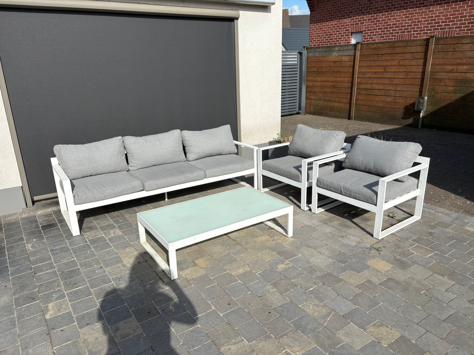 Lounge set, Tuin en Terras, Ophalen, Zo goed als nieuw, Aluminium