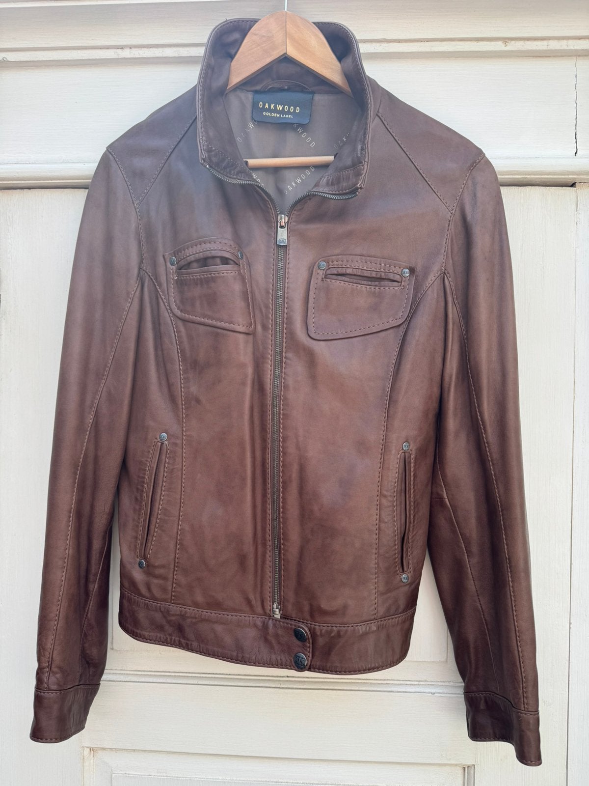 Oakwood lederen jas Xl, Kleding | Dames, Jassen | Winter, Ophalen, Gedragen, Maat 46/48 (XL) of groter, Bruin