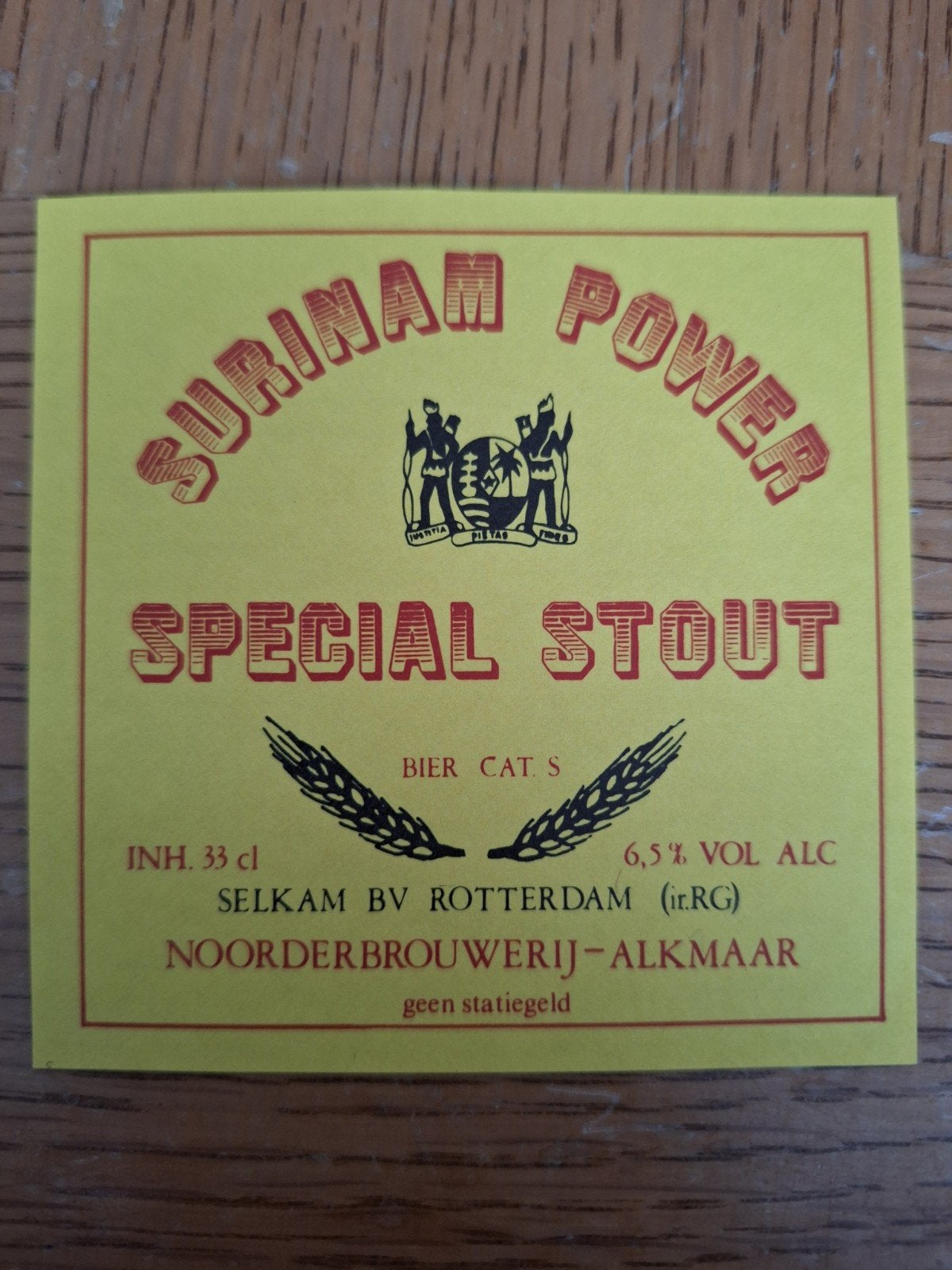 bieretiket Surinam Power Special Stout Noorderbrouwerij, Verzamelen, Ophalen of Verzenden