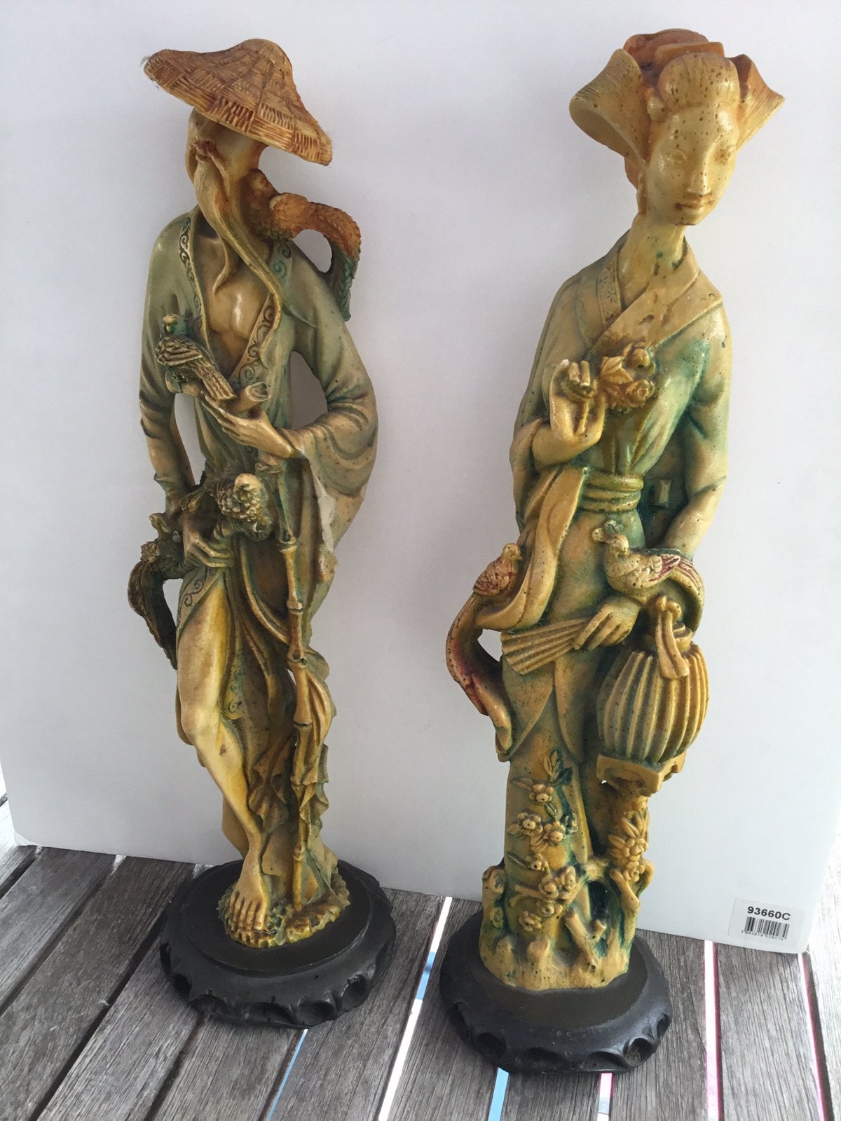 Ensemble de figurines asiatiques en resine  48cm, Enlèvement