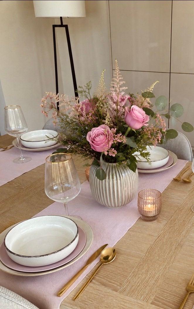 Set tafeldecoratie 6 personen - 15 stuks, Enlèvement, Comme neuf, Rose