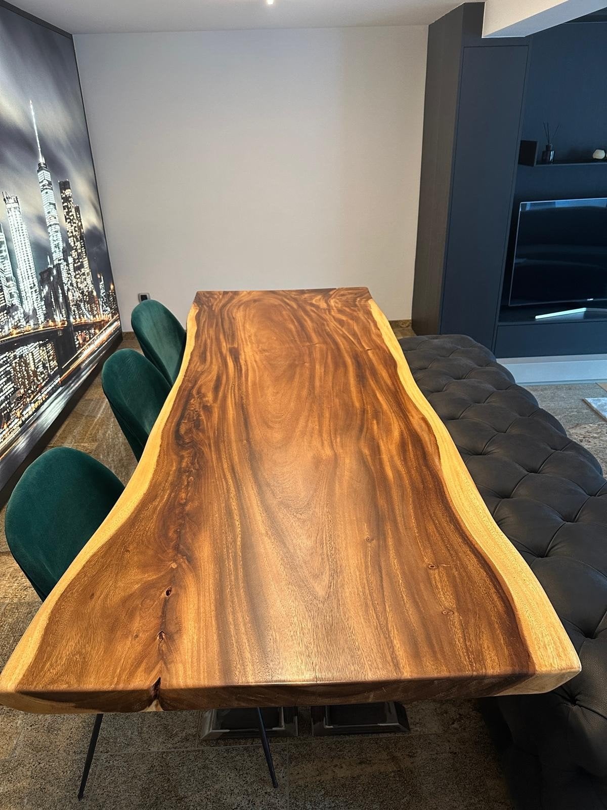 magnifique table en tronc d'arbre, en parfait état, comme ne, Comme neuf, Enlèvement, 50 à 100 cm, Rectangulaire