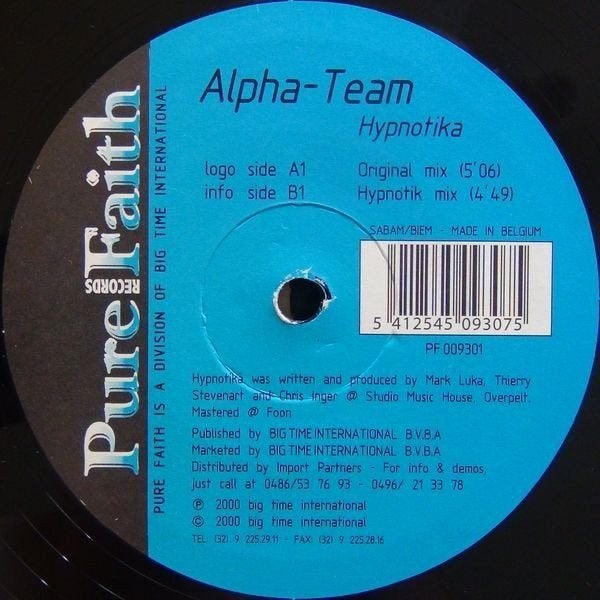 Alpha Team - Hypnotika, CD & DVD, Enlèvement ou Envoi, Comme neuf, 12 pouces, House