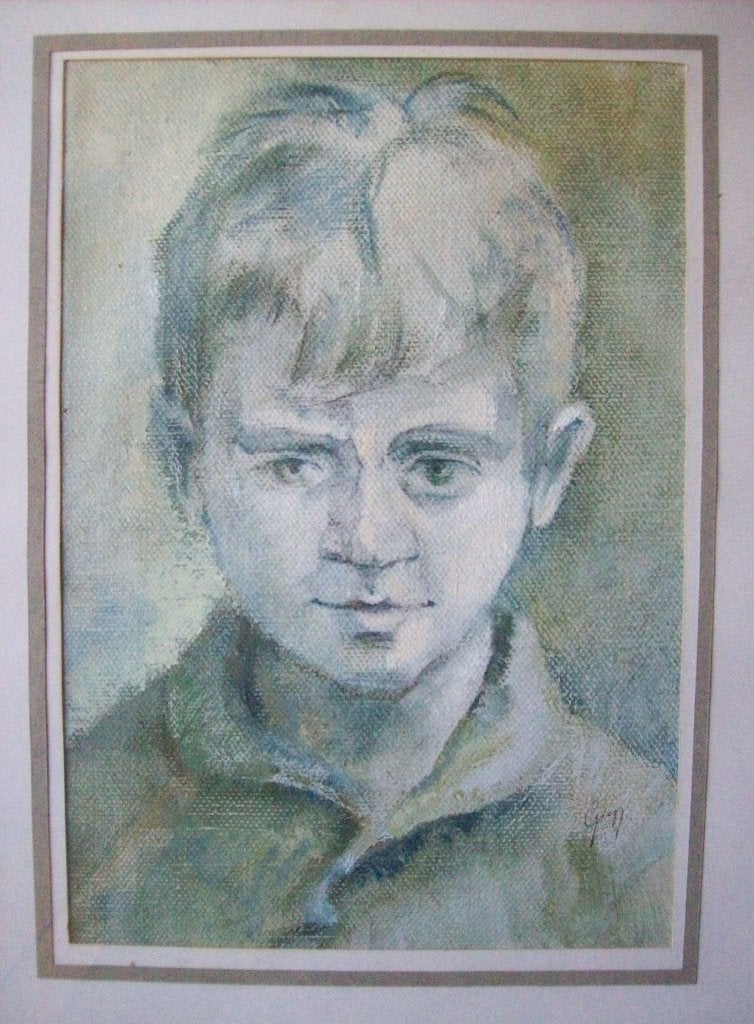 "Den Bengel" - Greg Maes, Antiek en Kunst, Kunst | Schilderijen | Modern, Ophalen, Passe-partout, Olieverf, Portret