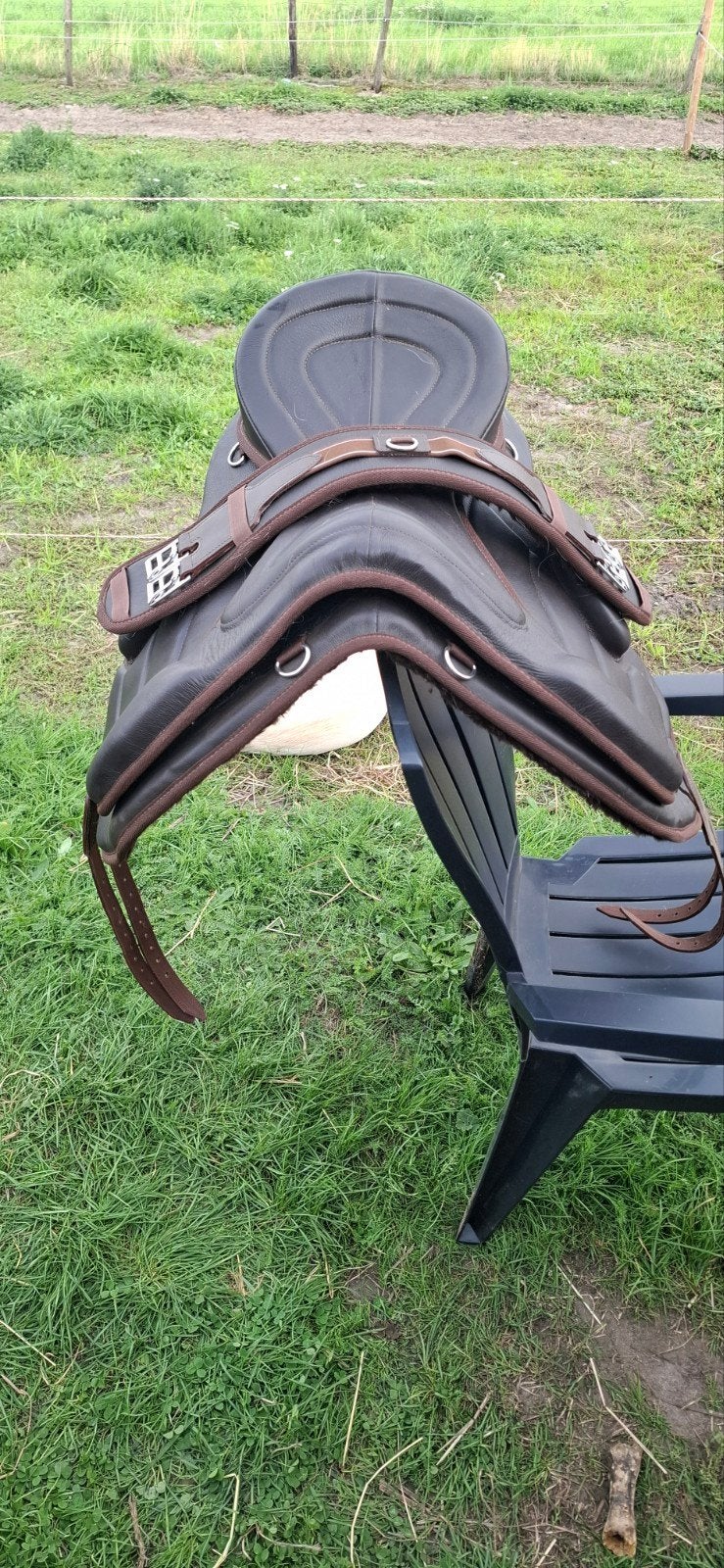 boomloos zadel + pad, Dieren en Toebehoren, Vlakke zit, Overige merken, M (17 inch), Nieuw