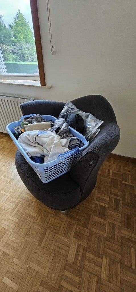 Fauteuil enveloppant tissu anthracite, Enlèvement, Utilisé