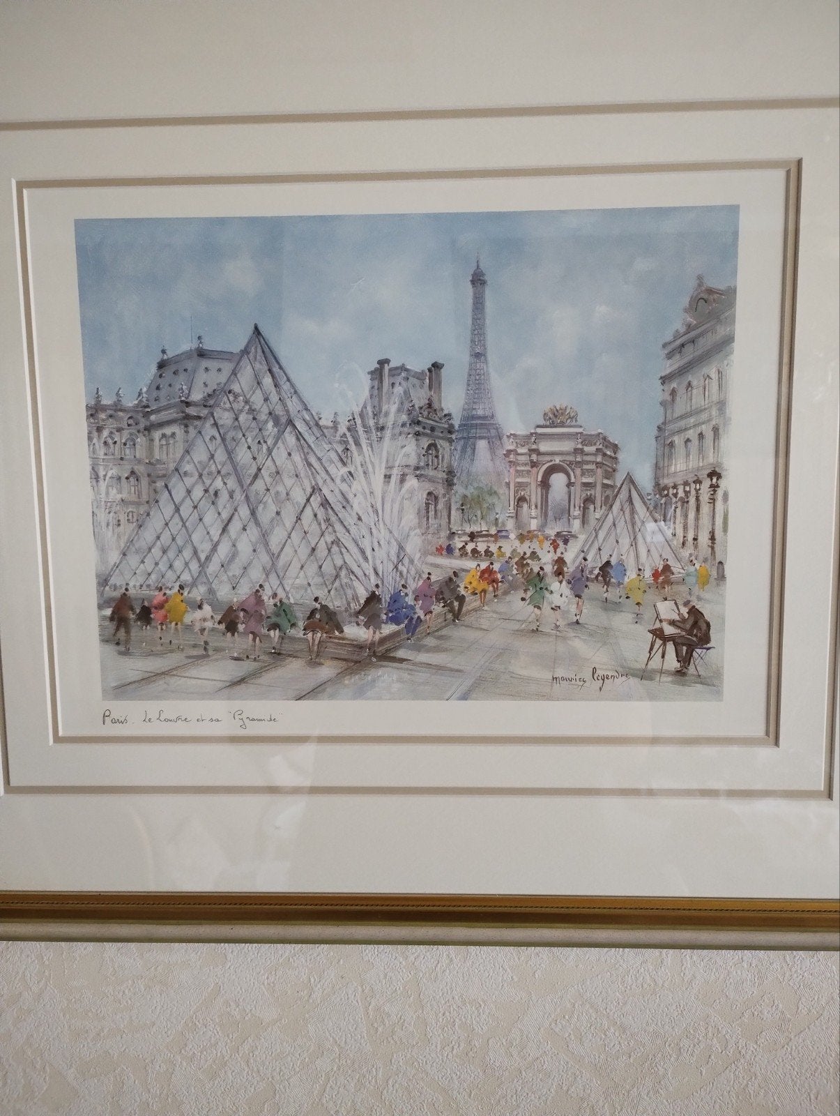 Afbeelding Louvre Parijs, pen en waterverf., Ophalen