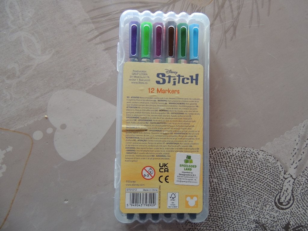 Matériel scolaire - Stitch - Boîte avec 12 marqueurs, Enlèvement