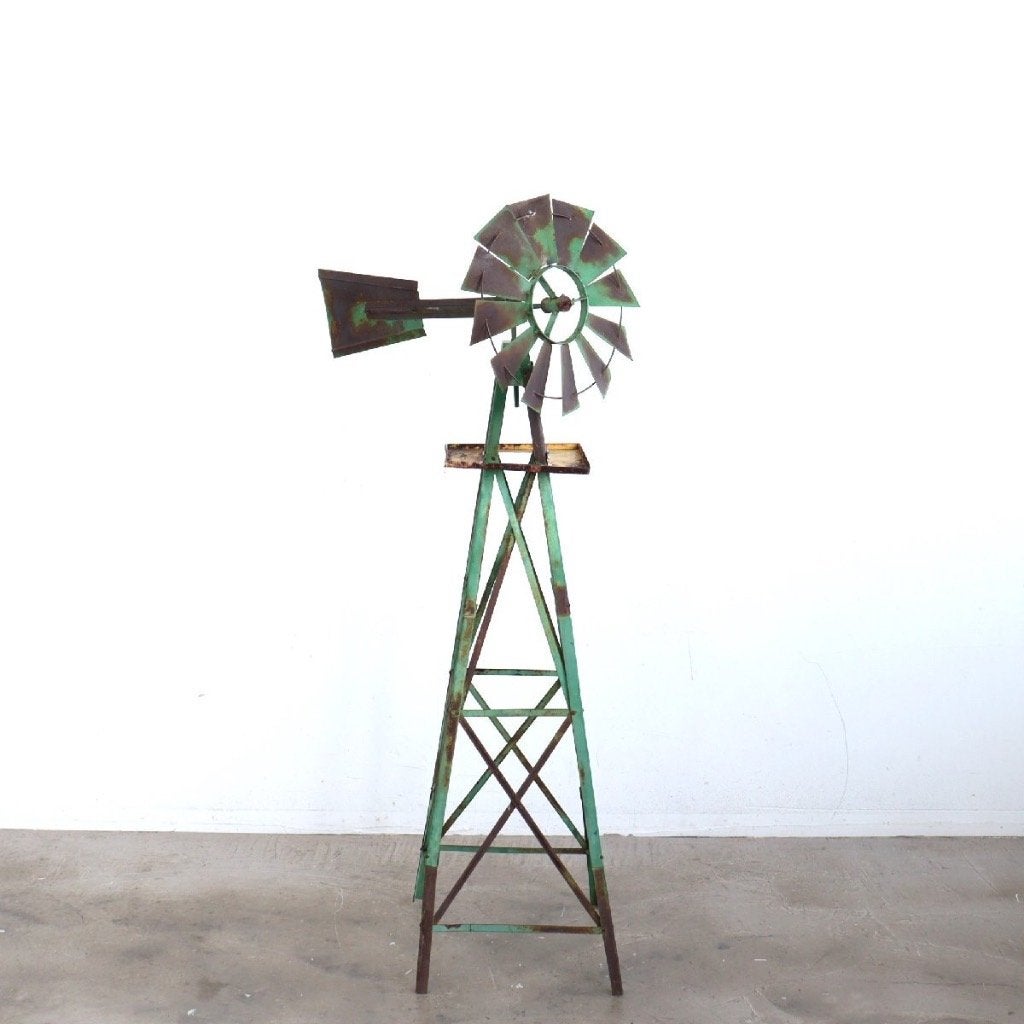 Vintage metalen tuinwindmolen-decoratieve windmolen, Ophalen, Gebruikt
