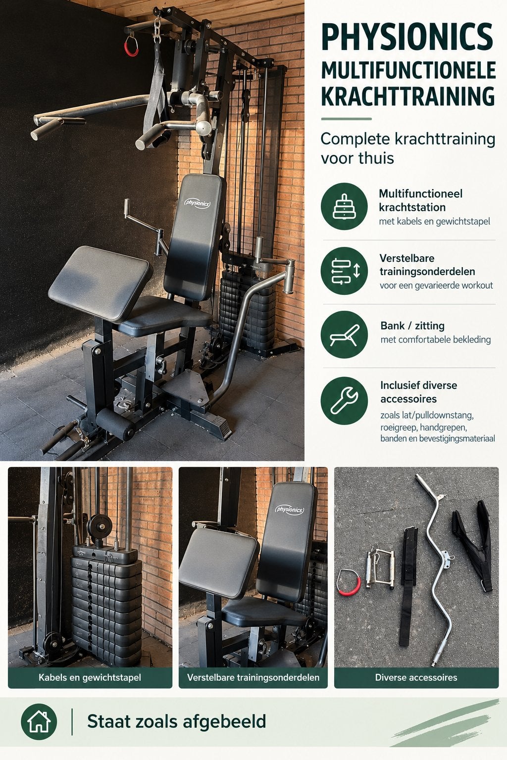 Physionics multifunctionele krachttraining, Ophalen, Zo goed als nieuw, Krachtstation