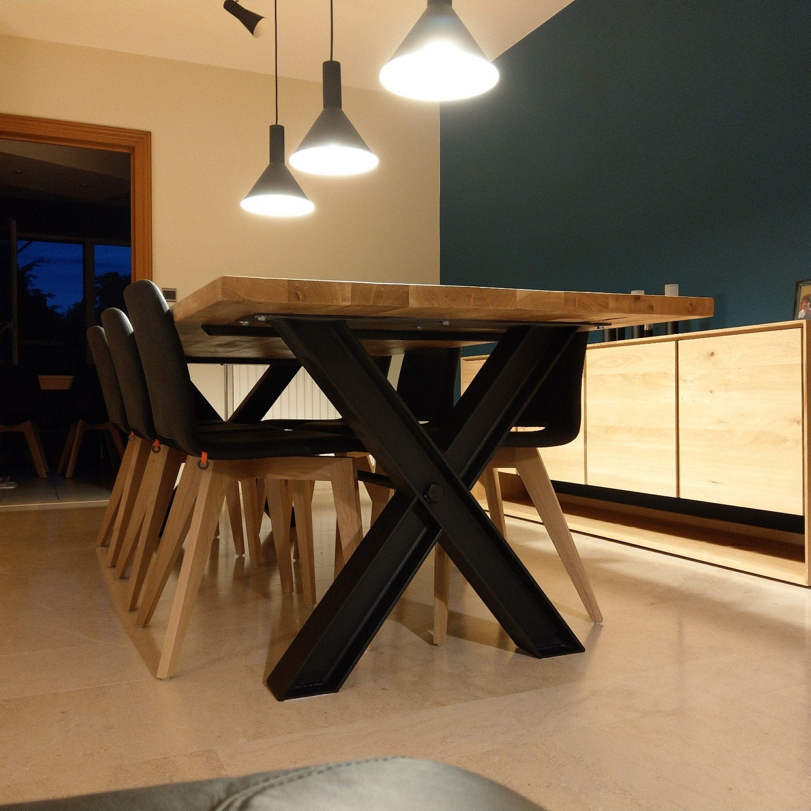 table en chêne 2,6 m x 1 m, Comme neuf, Enlèvement, 50 à 100 cm, Chêne