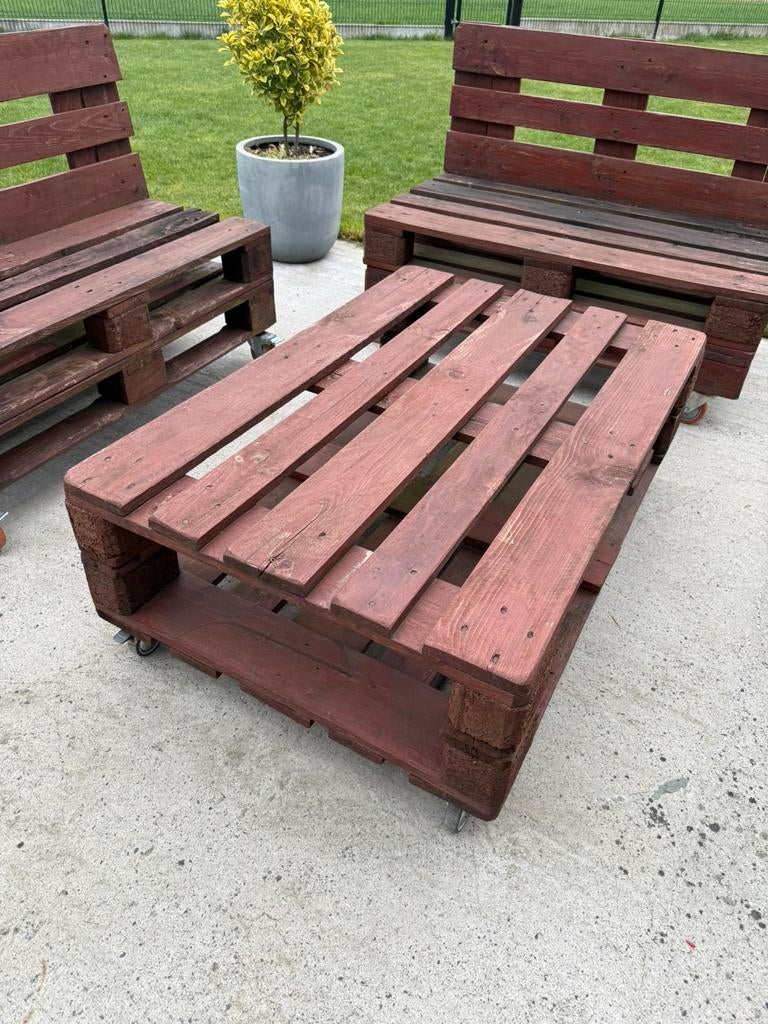 A vendre petit salon de jardin en Euro Palettes, Jardin & Terrasse, Enlèvement, Comme neuf, Bois