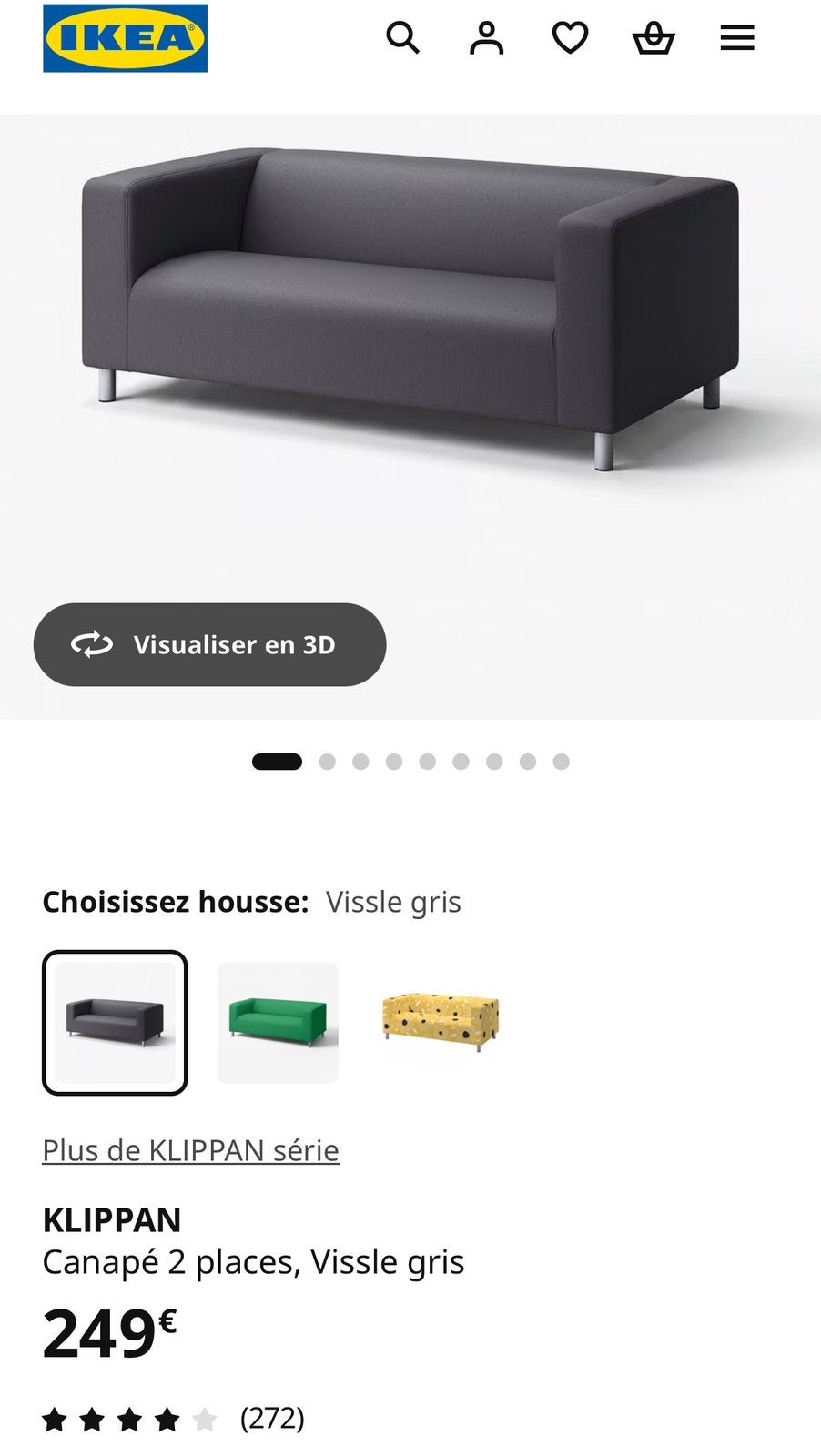 fauteuil ikea klippan gris. comme neuf, Ophalen of Verzenden, Zo goed als nieuw, Grijs