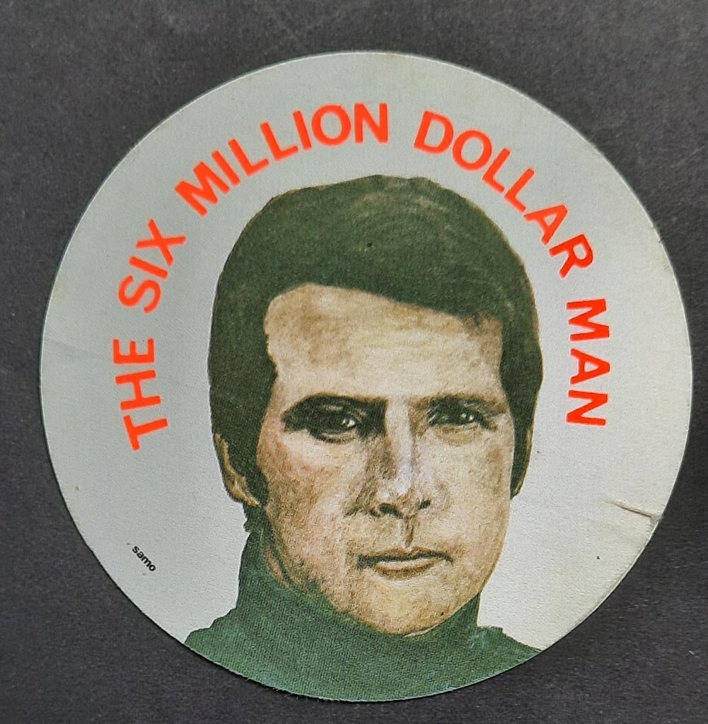 Sticker The Six Million Dollar Man, Verzenden, Gebruikt