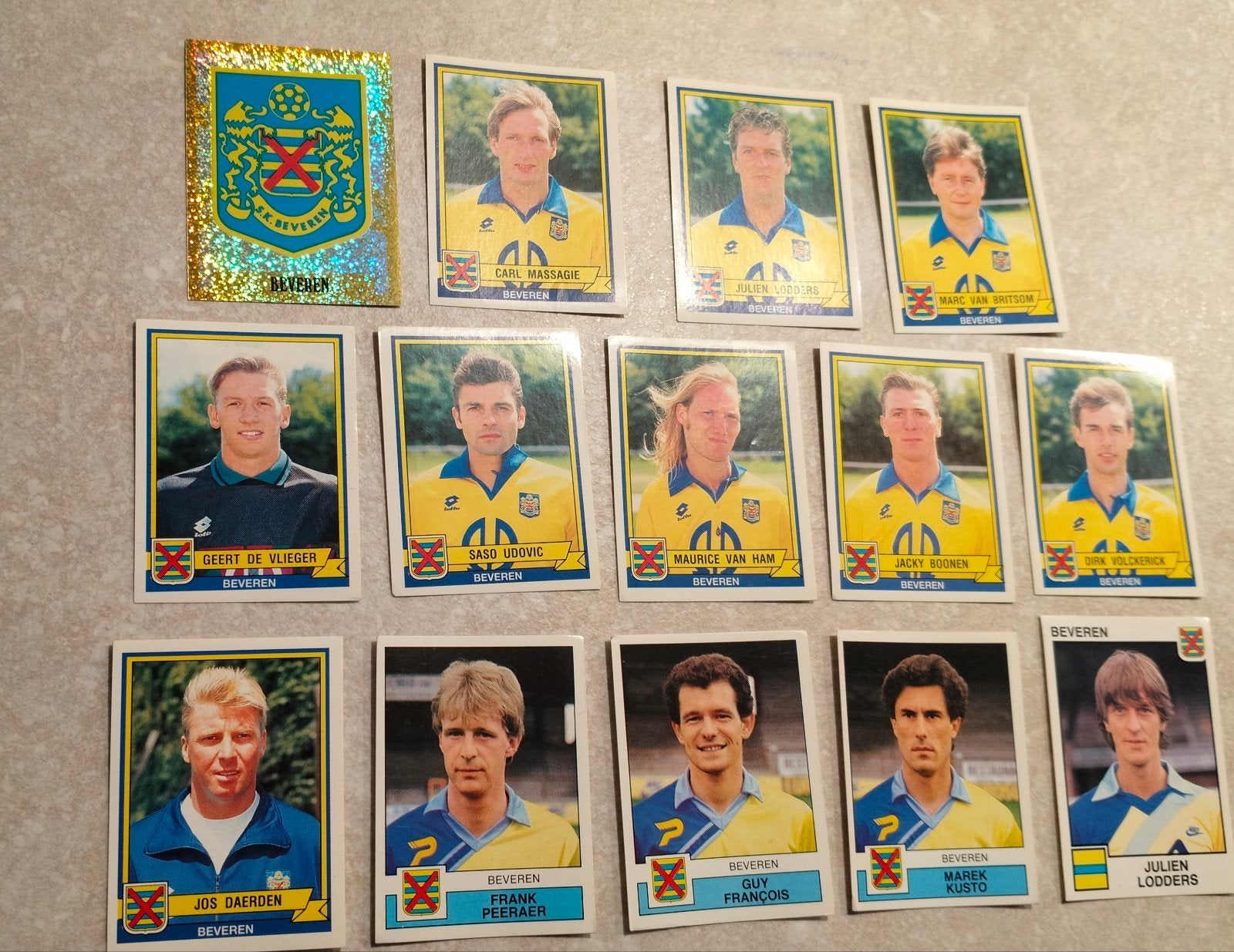 14 Panini stickers Beveren verschillende jaargangen, Enlèvement ou Envoi