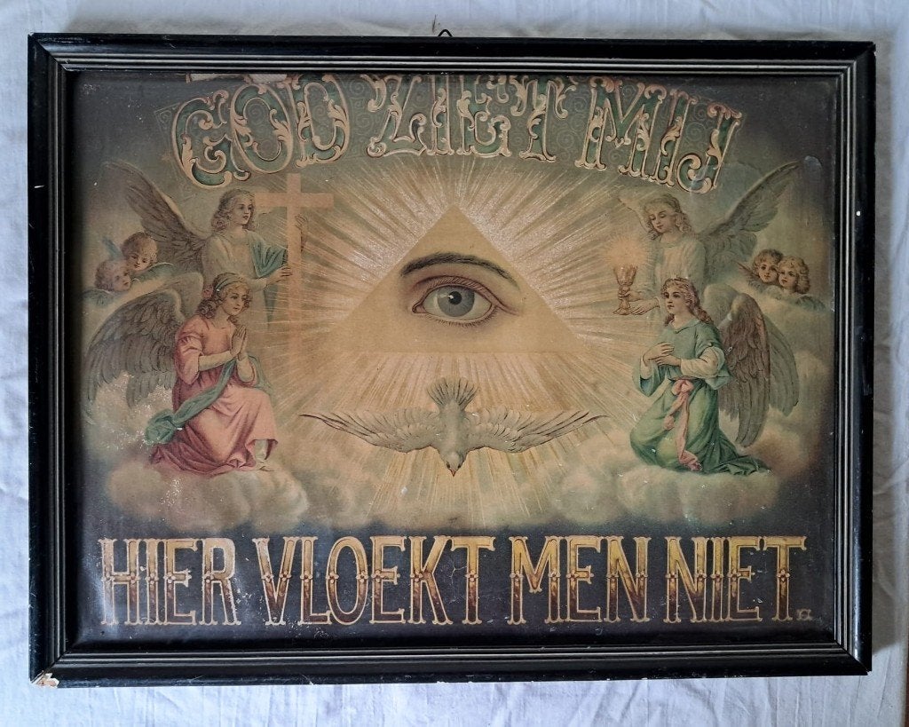 Antiek religieus tekstbord, Enlèvement