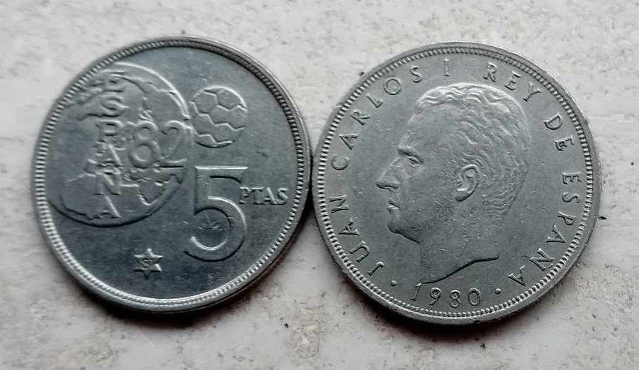 5 peseta’s 1980 (mundial ‘82 ), Enlèvement ou Envoi, Monnaie en vrac