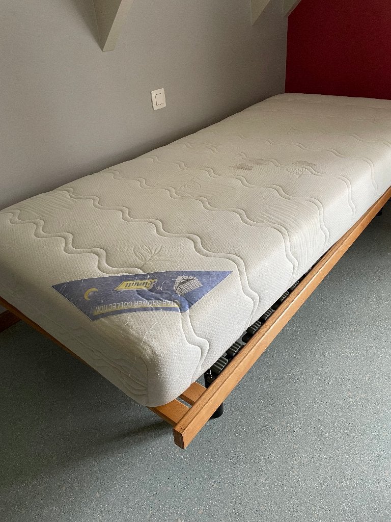 lattenbodem met matras 1 pers, Ophalen, 90 cm, Eenpersoons, Zo goed als nieuw