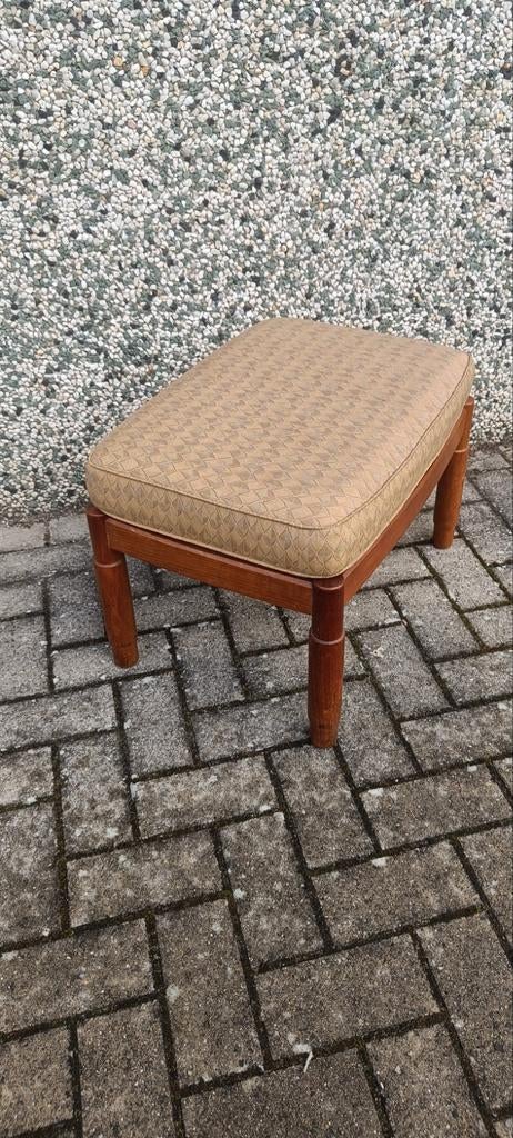 Vintage voetenbank / ottoman / poef jaren 70, Ophalen, Stof
