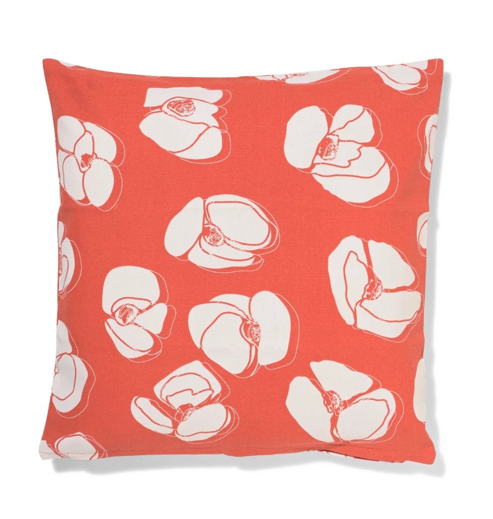 Te koop: Nieuw!! Mooie oranje sierkussenhoes met bloem., Ophalen, Nieuw, Oranje, Vierkant