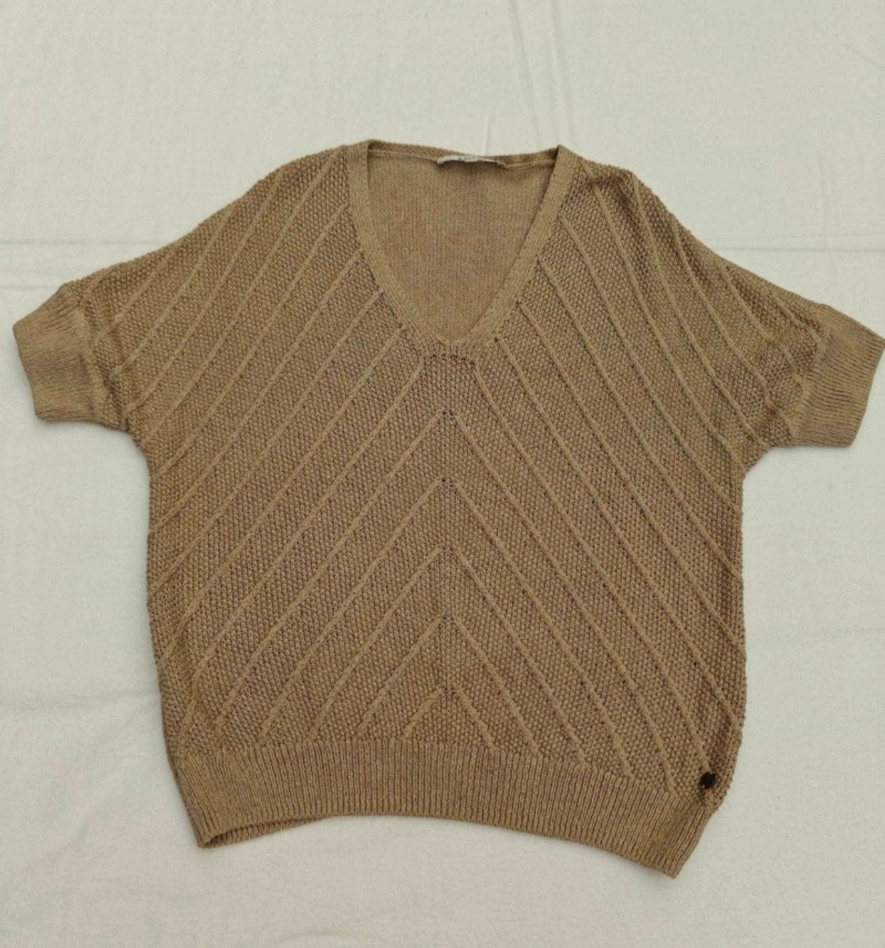PULL LÉGER EN MAILLE CAMEL GARCIA (XS), Kleding | Dames, Topjes, Ophalen of Verzenden, Korte mouw