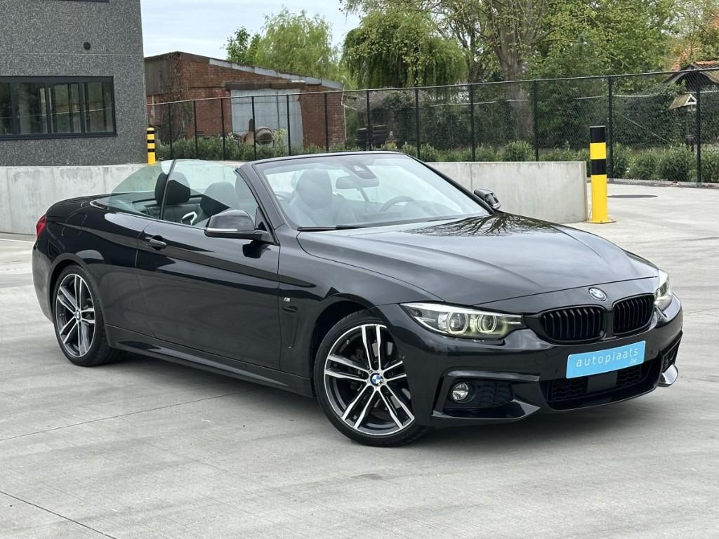 BMW 430i cabrio M Pack Black Shadow Line AUTOMAAT 98000km, Cabriolet, Zwart, Bedrijf, USB