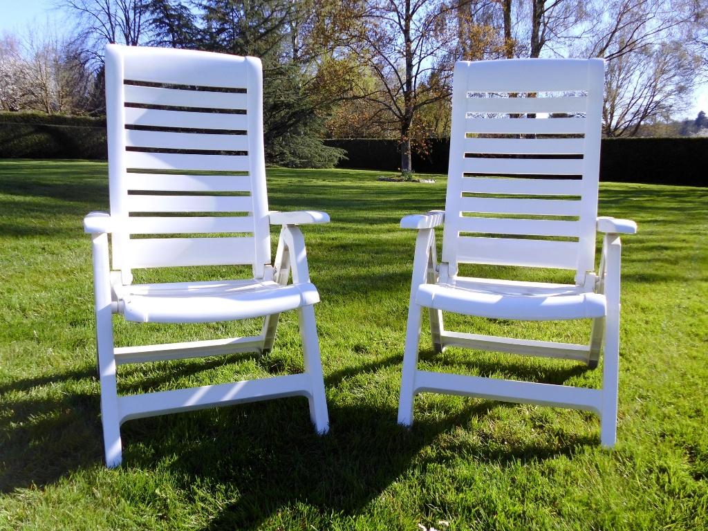 2 chaises de jardin + coussins, GROSFILLEX Boutique., Enlèvement, Comme neuf