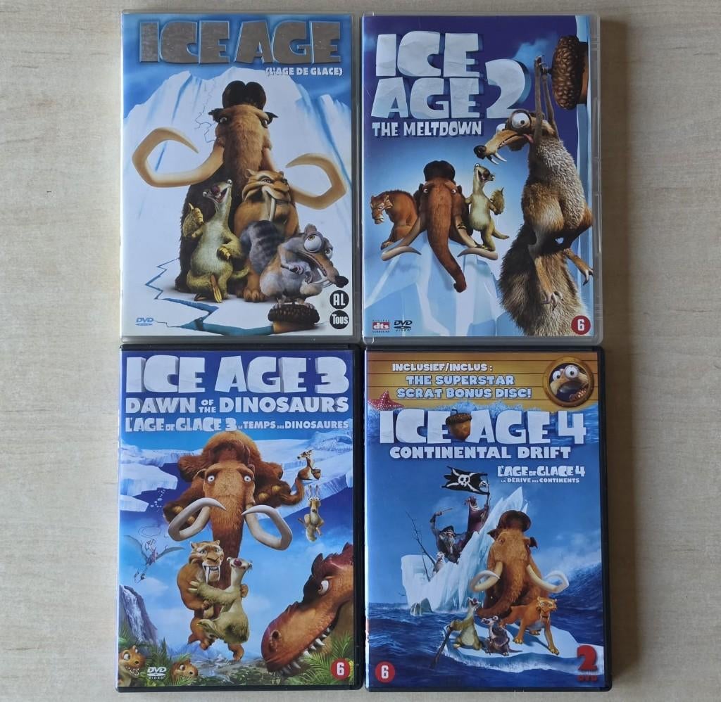 Lot 4 ICE AGE DVD's, Ophalen of Verzenden