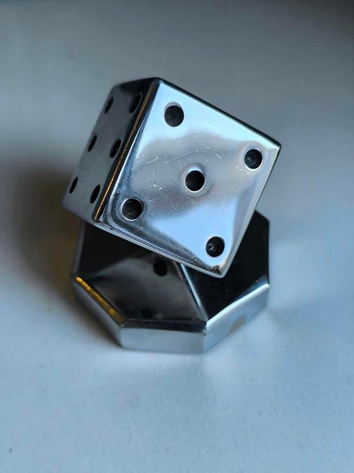 Vintage presse papier, verchroomd staal, Ophalen of Verzenden