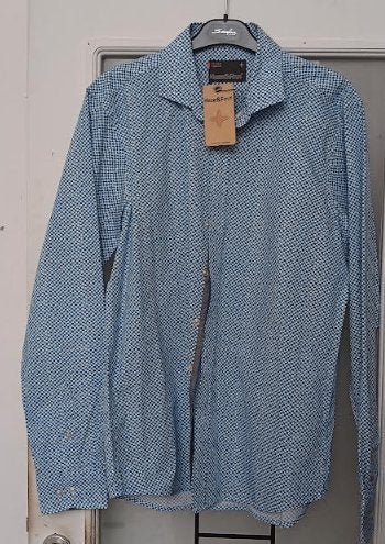 Chemise blanc & bleu Haze & Finn L NEUF, Vêtements | Hommes, Chemises, Enlèvement ou Envoi, Neuf, Bleu, Tour de cou 41/42 (L)