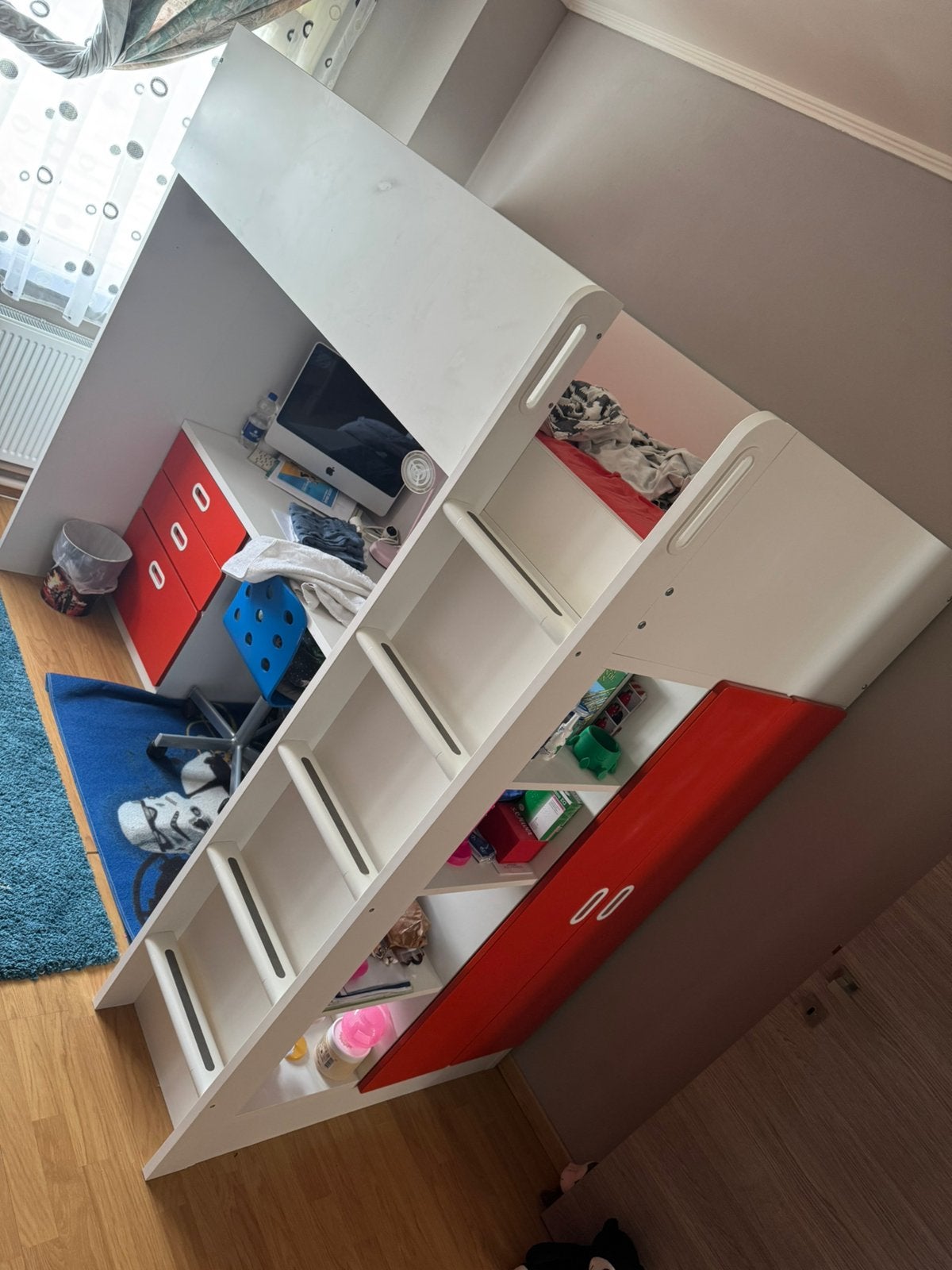 Vêtements IKEA SMÅSTAD, matelas, bureau et chaise de bureau, Enlèvement, Comme neuf, Lit mezzanine