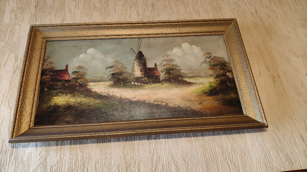 Tableau ancien, Antiquités & Art, Peinture à l'huile, Paysage, Enlèvement, Toile