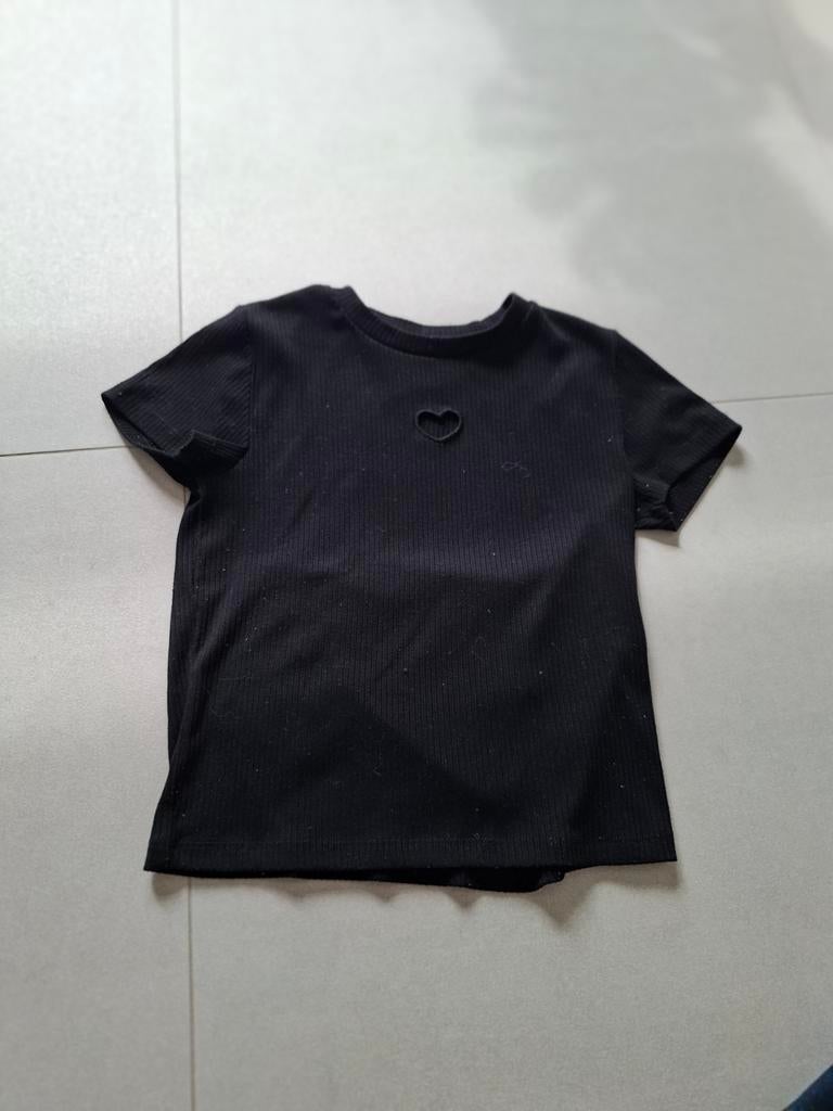 Set 3 meisjes T-shirts. Zwarte en blauw/groen, Ophalen, H&M, Zwart, Zo goed als nieuw
