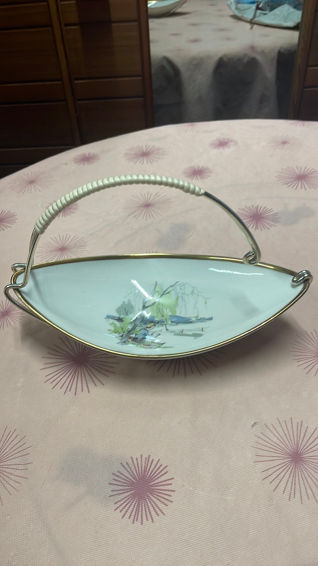 Vintage porseleinen serverschaal, Antiek en Kunst, Ophalen of Verzenden