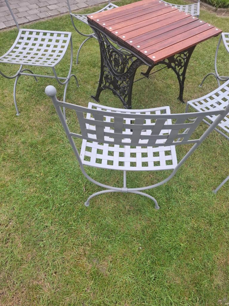 Tuintafel met 6 metalen stoelen, Tuin en Terras, Ophalen