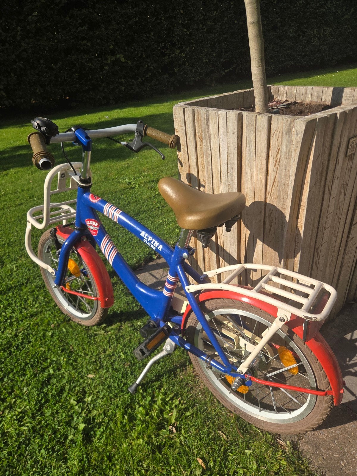 kinderfiets Alpina blauw, Ophalen