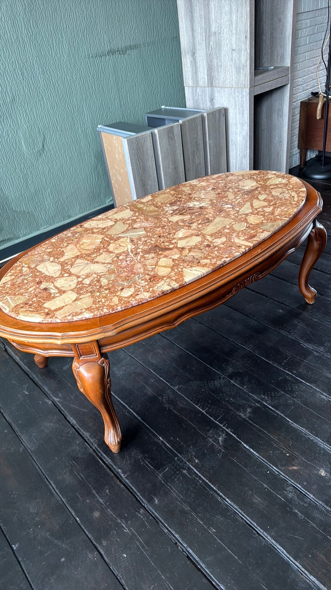 Salontafel met marmerenblad, Ophalen