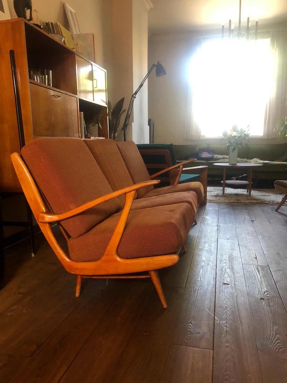 Mid century 3-zit, Ophalen, Gebruikt, Mid century, Hout