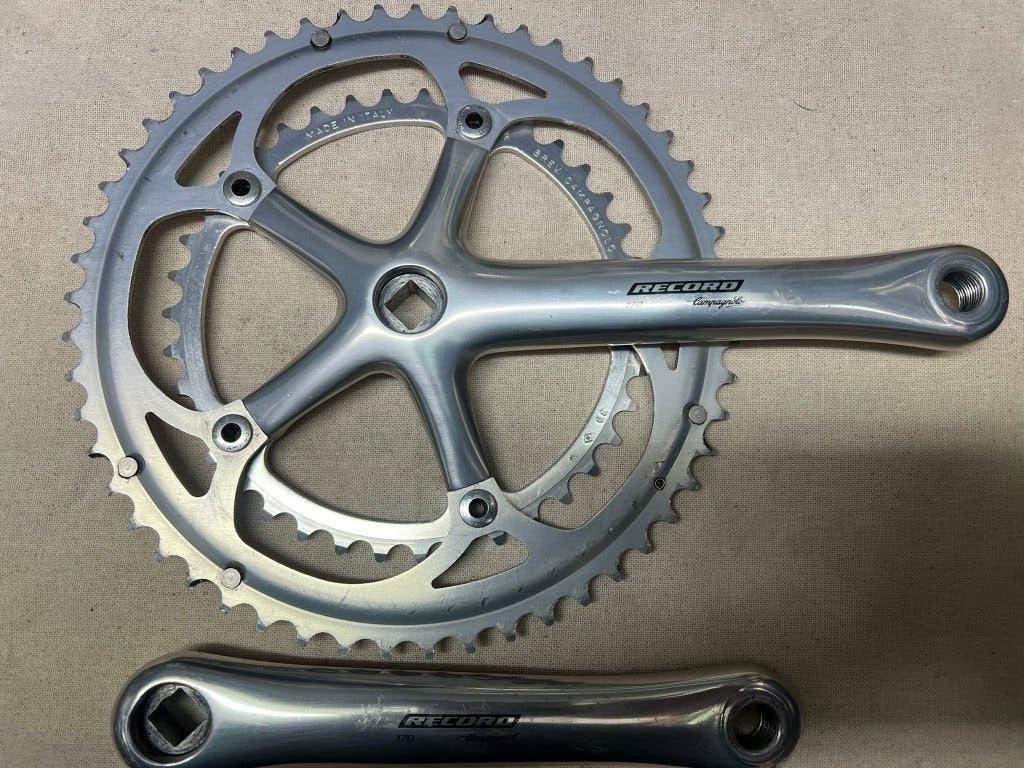 Campagnolo vintage Record crankstel, Fietsen en Brommers, Crankstel of Pedalen, Gebruikt, Campagnolo, Ophalen of Verzenden