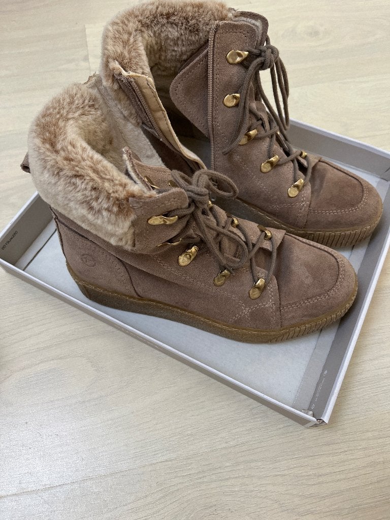 Enkellaarsjes, Tamaris, Beige, Lage of Enkellaarzen, Ophalen of Verzenden