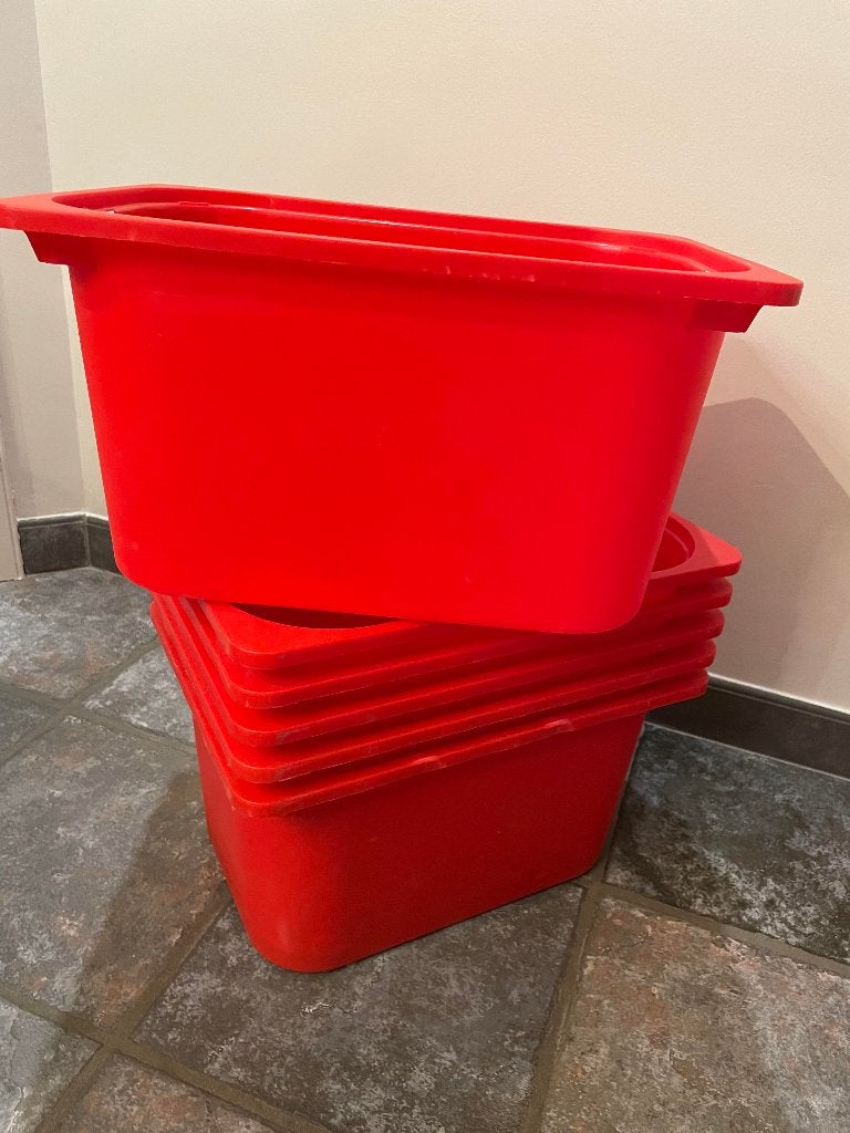 6 ikea trofast bakken rood, halfhoog, Enlèvement ou Envoi