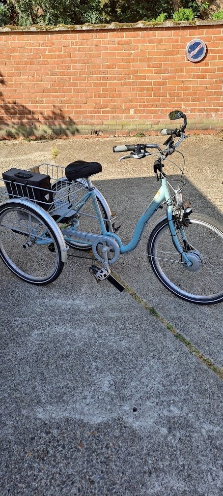 TRIBIKE elec.Drieweiler, Fietsen en Brommers, Ophalen, Zo goed als nieuw, Trommelrem, Tri Bike