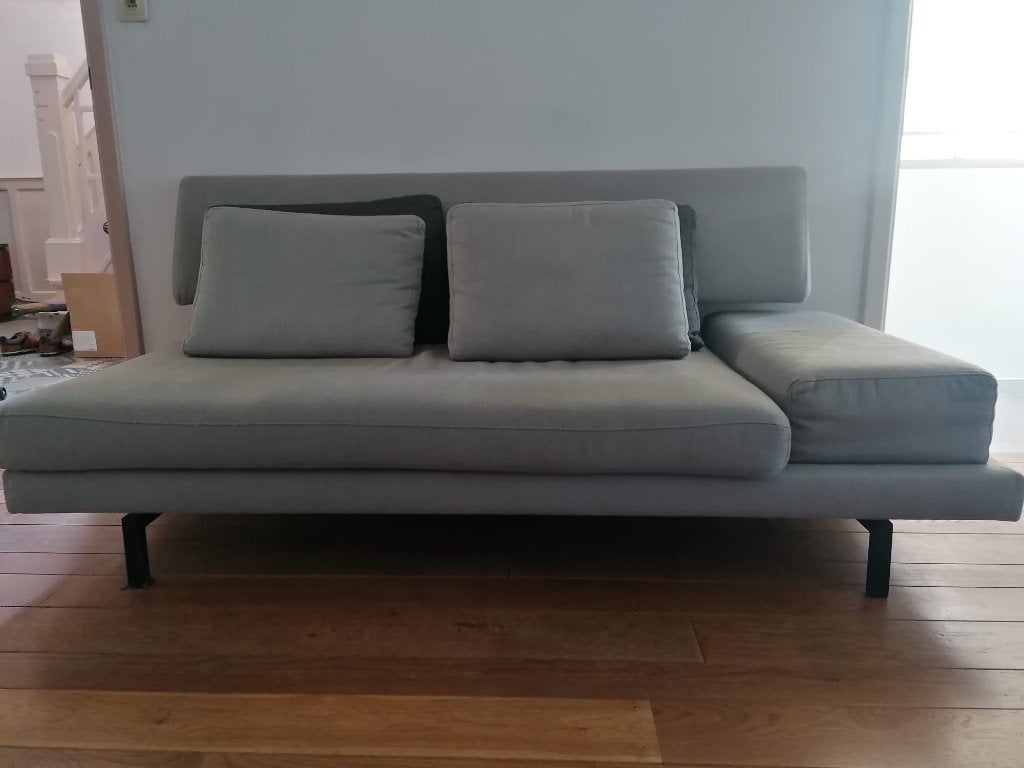 2-delige grijze design  zetel, Ophalen, Gebruikt, Overige maten, 150 tot 200 cm