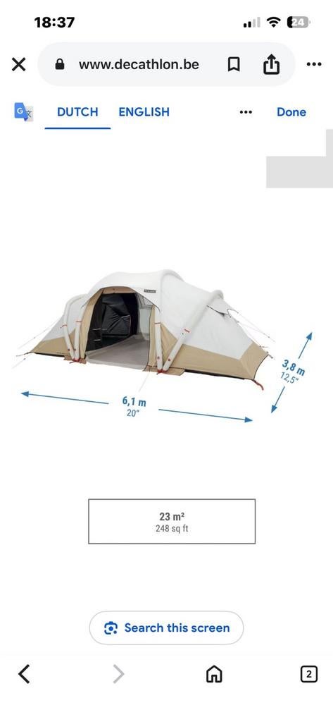 Quechua tent, Caravans en Kamperen, Tenten, tot en met 5, Zo goed als nieuw, Ophalen