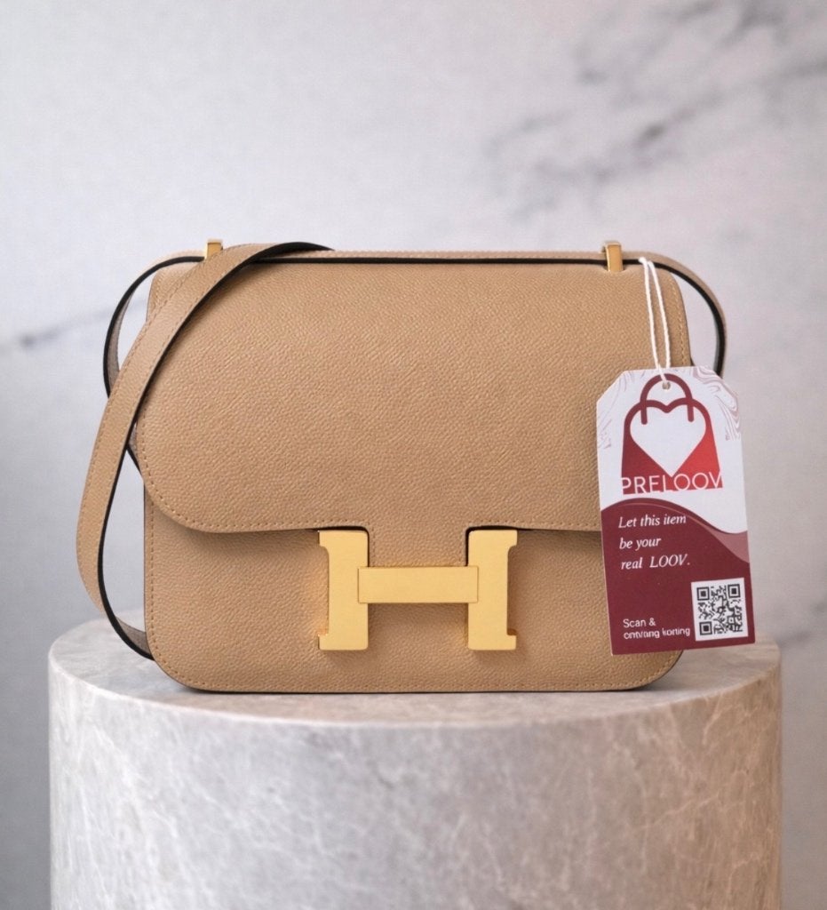 Hermès Constance 24 Epsom Leather – Beige dames tas gold, Verzenden, Beige