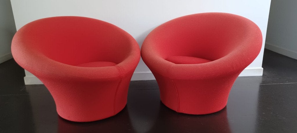 Set van 2 Mushroom Artifort Pierre Paulin fauteuils, Ophalen, Gebruikt, Stof