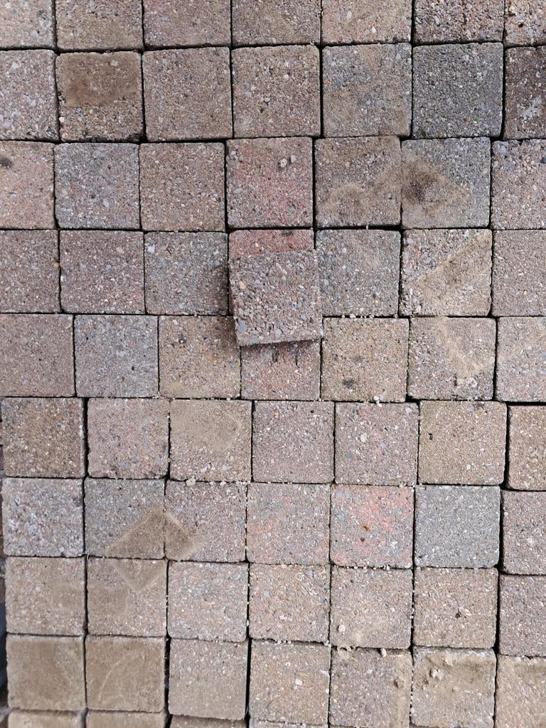 10x10 klinkers, Gebruikt, Klinkers, Beton, Gestraald