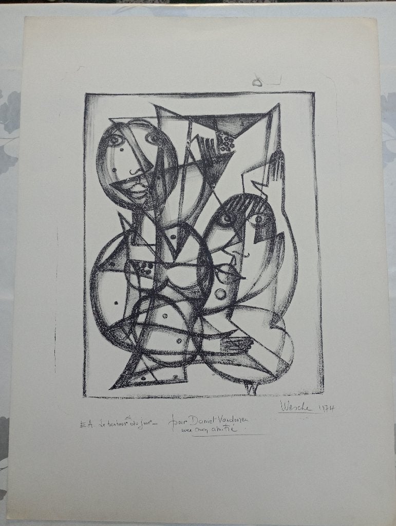 Gravure Georges Wesche 1974 - Épreuve d'artiste E.A,B48, Enlèvement ou Envoi, Gravure